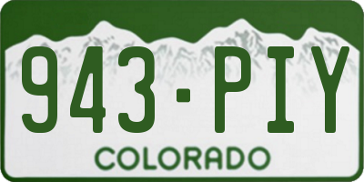 CO license plate 943PIY