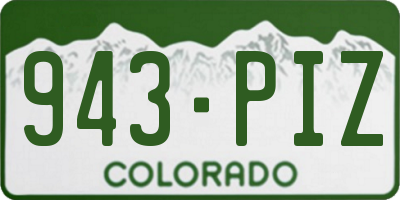 CO license plate 943PIZ