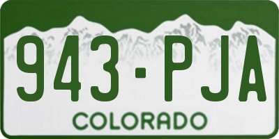 CO license plate 943PJA