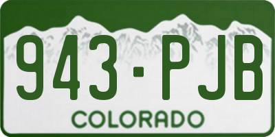 CO license plate 943PJB