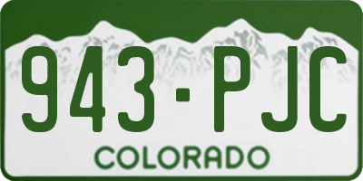 CO license plate 943PJC