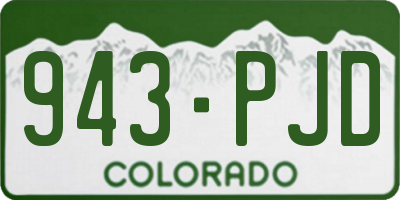 CO license plate 943PJD