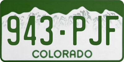 CO license plate 943PJF