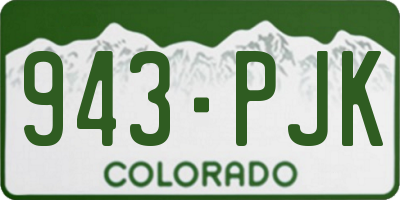CO license plate 943PJK
