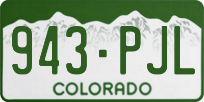 CO license plate 943PJL