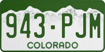 CO license plate 943PJM