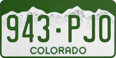 CO license plate 943PJO
