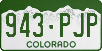 CO license plate 943PJP
