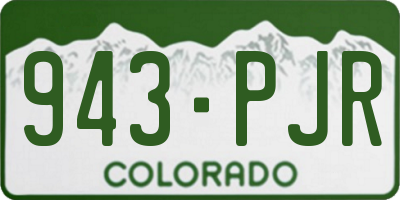 CO license plate 943PJR