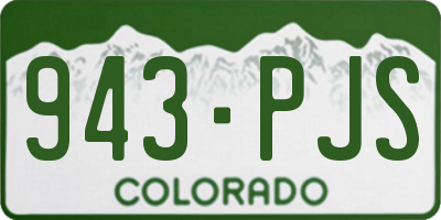CO license plate 943PJS