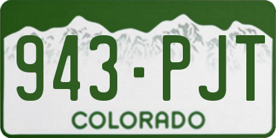 CO license plate 943PJT