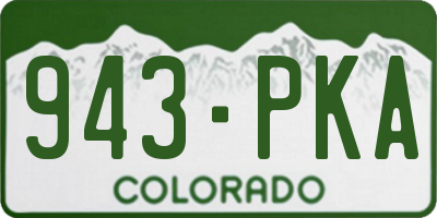 CO license plate 943PKA