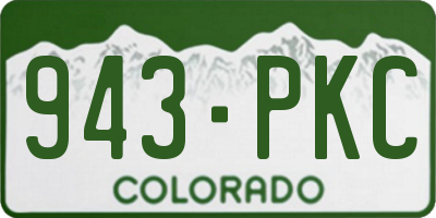 CO license plate 943PKC