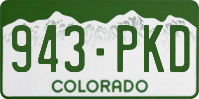 CO license plate 943PKD