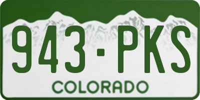 CO license plate 943PKS
