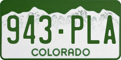 CO license plate 943PLA