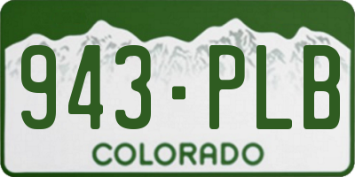CO license plate 943PLB