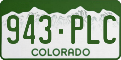 CO license plate 943PLC