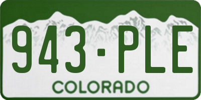 CO license plate 943PLE