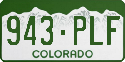 CO license plate 943PLF