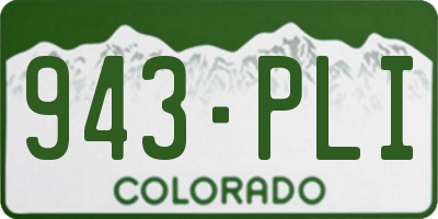 CO license plate 943PLI