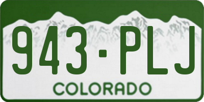 CO license plate 943PLJ