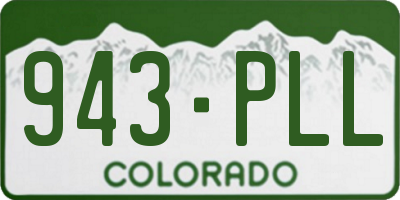 CO license plate 943PLL
