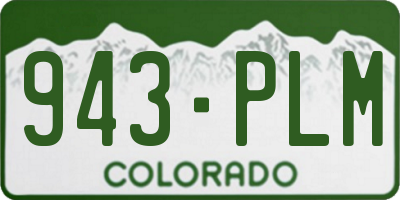 CO license plate 943PLM
