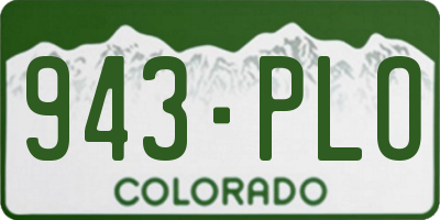 CO license plate 943PLO
