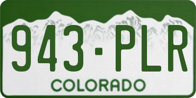 CO license plate 943PLR