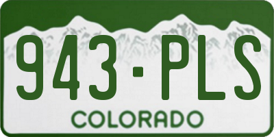 CO license plate 943PLS