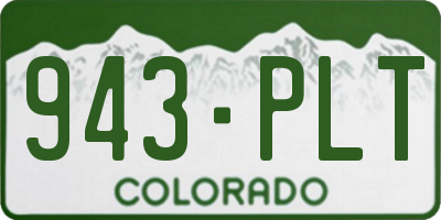 CO license plate 943PLT