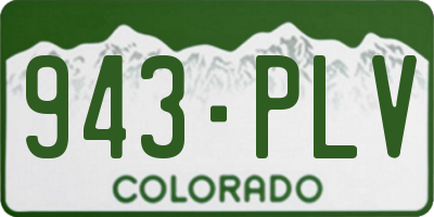 CO license plate 943PLV