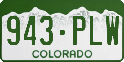 CO license plate 943PLW