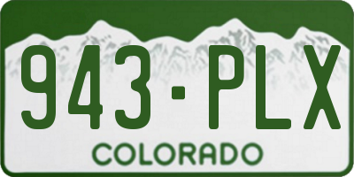 CO license plate 943PLX