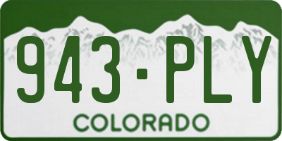 CO license plate 943PLY