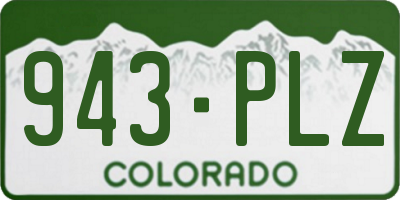 CO license plate 943PLZ