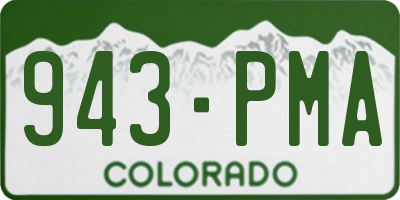 CO license plate 943PMA