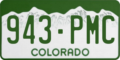 CO license plate 943PMC