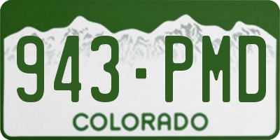 CO license plate 943PMD