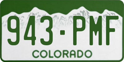 CO license plate 943PMF