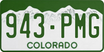 CO license plate 943PMG