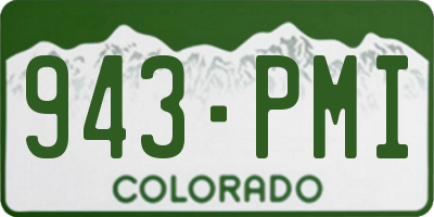 CO license plate 943PMI
