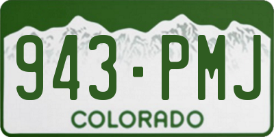 CO license plate 943PMJ