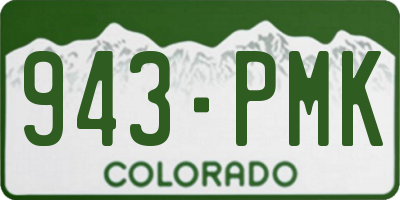 CO license plate 943PMK
