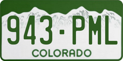 CO license plate 943PML