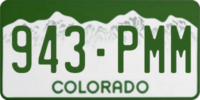 CO license plate 943PMM