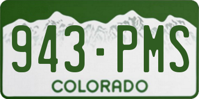CO license plate 943PMS