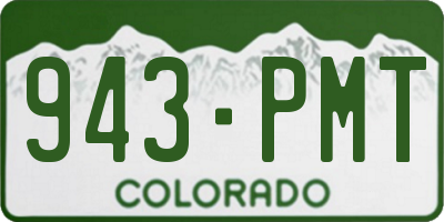 CO license plate 943PMT