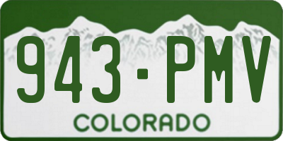 CO license plate 943PMV